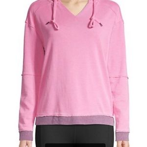 Nanette Lepore Pullover Cotton-Blend Hoodie Pink in size XL